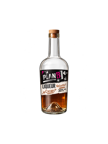 Bouteille Plan B Liqueur Noisette & Cacao détourée, 50 cl, 30 % vol.